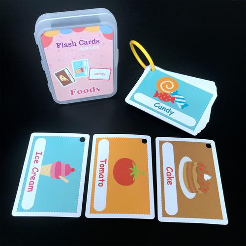 22款现货跨境儿童早教学习英语闪卡flash cards形状动物颜色水果